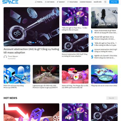 Mẫu website tin tức tiền ảo