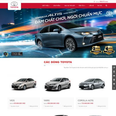 Mẫu website bán xe toyota 03