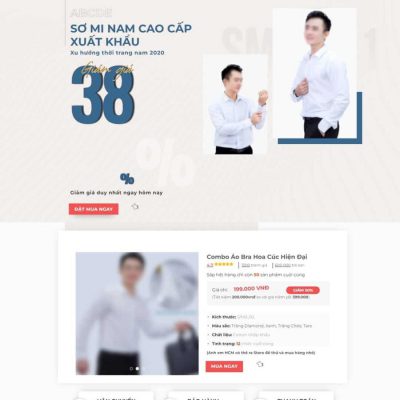 Mẫu landing page bán áo sơ mi