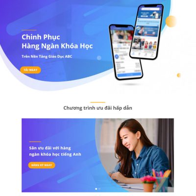 Mẫu landing page app giáo dục