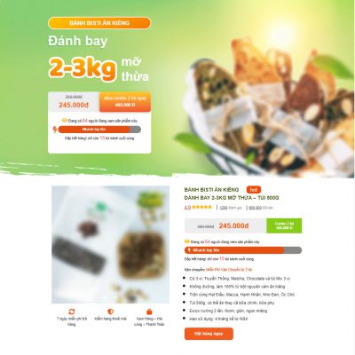 Mẫu landing page bánh giảm cân