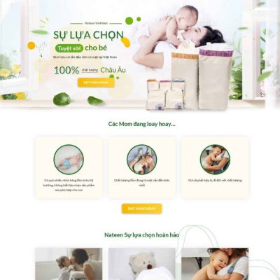 Mẫu landing page bỉm cho bé