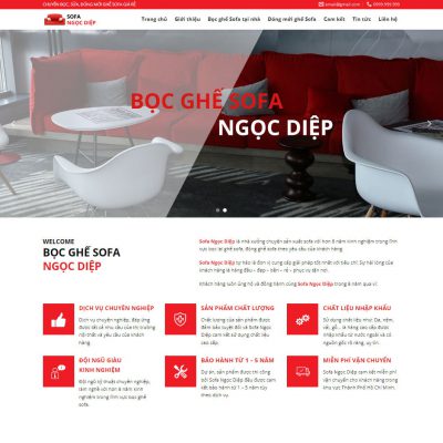 Mẫu website dịch vụ bọc ghế nệm, salon