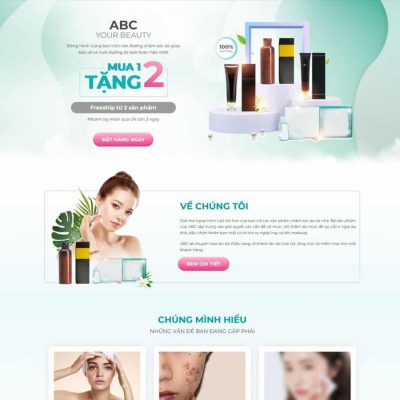 Mẫu landing page mỹ phẩm
