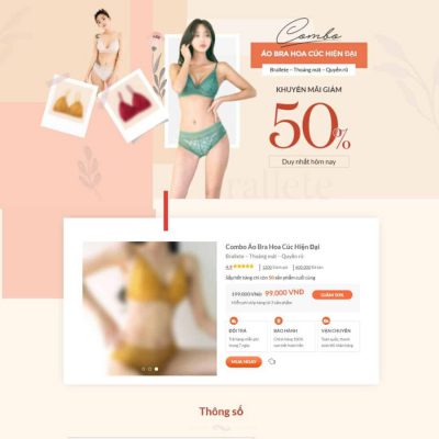 Mẫu landing page bán hàng nội y