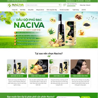 Mẫu website dầu gội đầu, mỹ phẩm