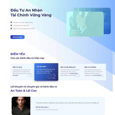Mẫu landing page đầu tư trái phiếu tài chính