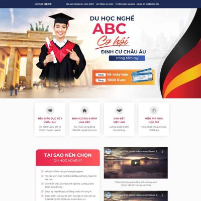 Mẫu landing page du học nghề