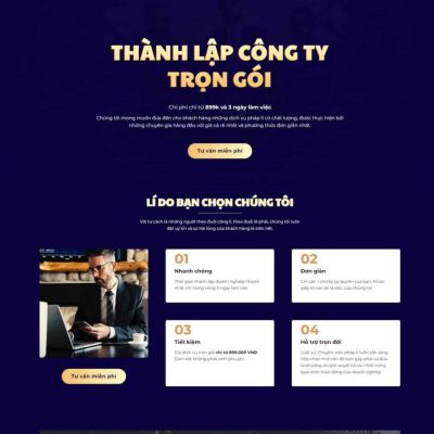 Mẫu landing page dịch vụ thành lập công ty, doanh nghiệp