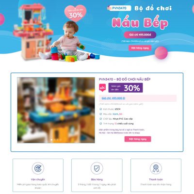 Mẫu landing page đồ chơi trẻ em