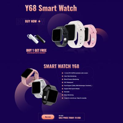 Mẫu landing page đồng hồ thông minh