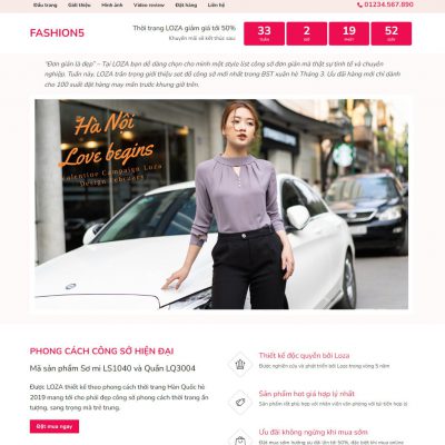 Mẫu landing page bán quần áo