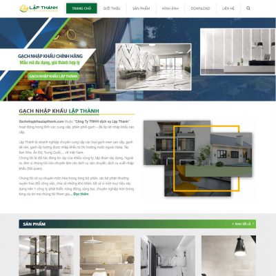 Mẫu website bán gạch men, đá granite, đá mài