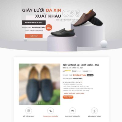 Mẫu landing page bán giày da
