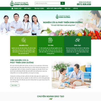 Mẫu website giới thiệu viện nghiên cứu