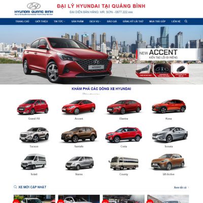 Mẫu website bán xe hyundai 01