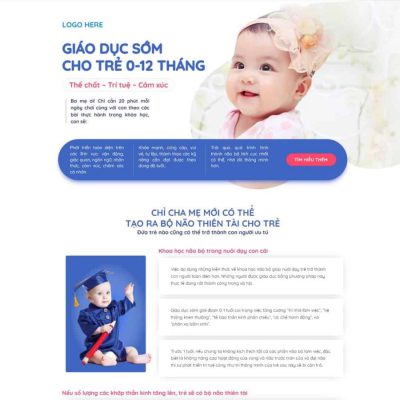 Mẫu landing page khóa học dạy trẻ