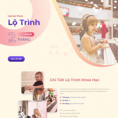 Mẫu landing page khóa học đàn piano