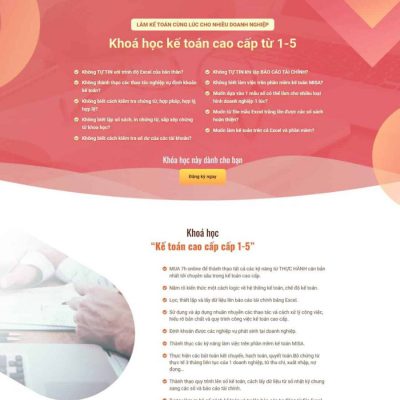 Mẫu landing page khóa học kế toán