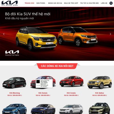 Mẫu website xe kia 01