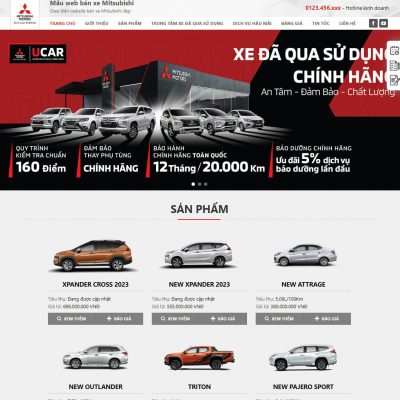 Mẫu website bán xe mitsubishi 01