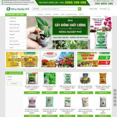 Mẫu website bán sản phẩm nông nghiệp , phân bón