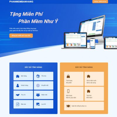 Mẫu landing page phần mềm bán hàng