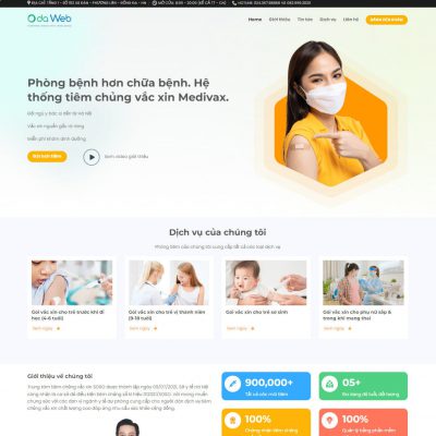 Mẫu website phòng khám 03 - tiêm Vắc xin - tiêm chủng