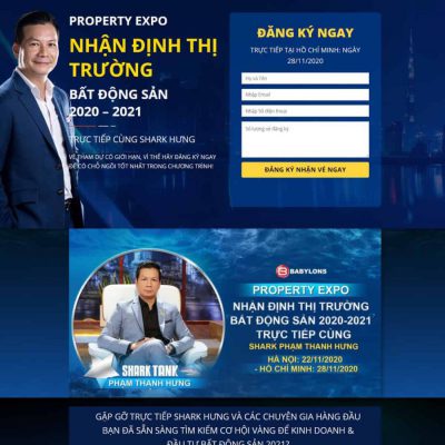 Mẫu landing page tọa đàm shark Hưng