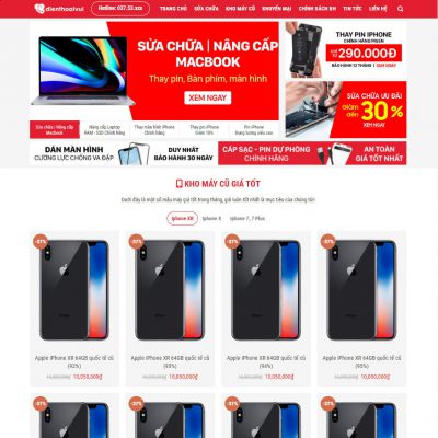 Mẫu website dịch vụ sửa điện thoại 03