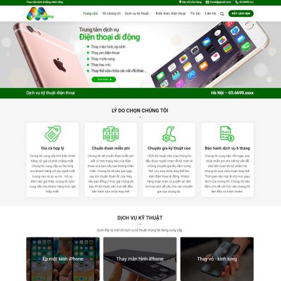 Mẫu website dịch vụ sửa màn hình