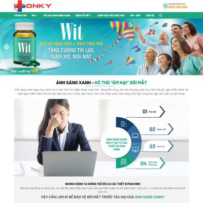 Mẫu website thực phẩm chức năng bảo vệ mắt