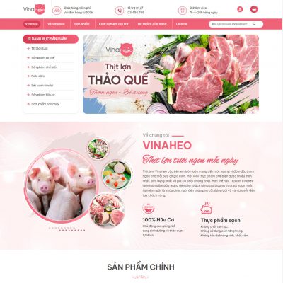 Mẫu website bán thịt heo sạch