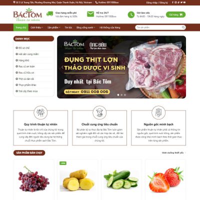 Mẫu website bán rau củ quả, thực phẩm sạch 06