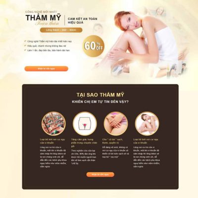 Mẫu landing page triệt lông thẩm mỹ viện