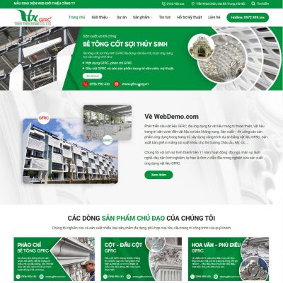 Mẫu website bán vật liệu trang trí