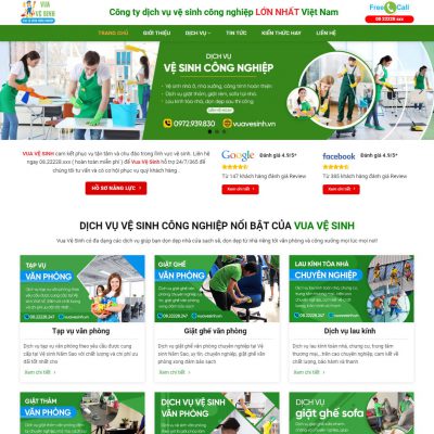 Mẫu website dịch vụ vệ sinh công nghiệp 01
