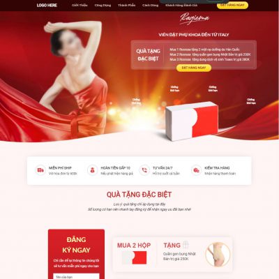 Mẫu landing page viên đặt phụ khoa