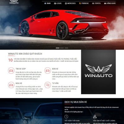 Mẫu website bán xe hơi cũ