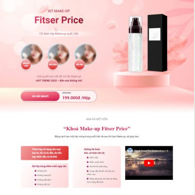 Mẫu landing page xịt makup