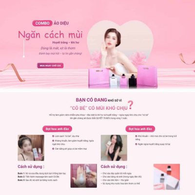Mẫu landing page xịt makeup