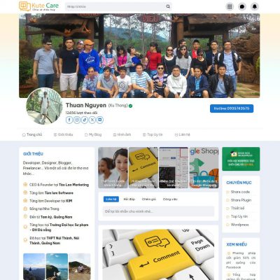 Mẫu website giới thiệu cá nhân giống Facebook