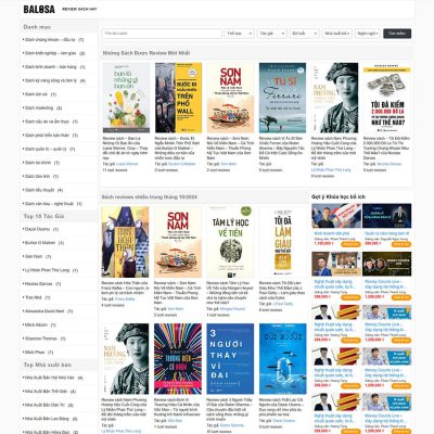 Mẫu website review sách - chuyên Affiliate bán khóa học, google adsense