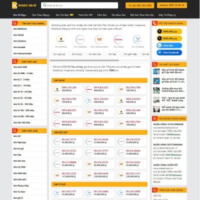 Mẫu website sim số 02