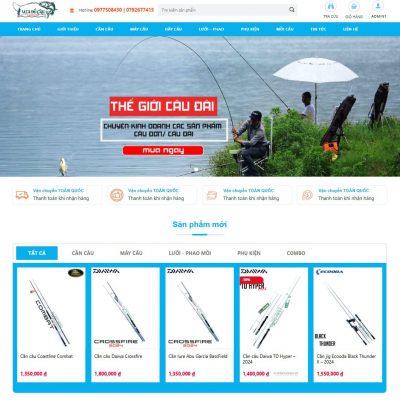 Mẫu website bán đồ câu cá