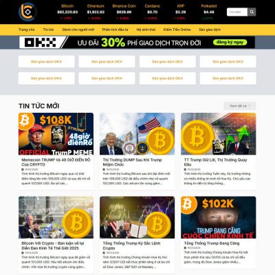 Mẫu website tin tức blockchain, crypto, coin 03