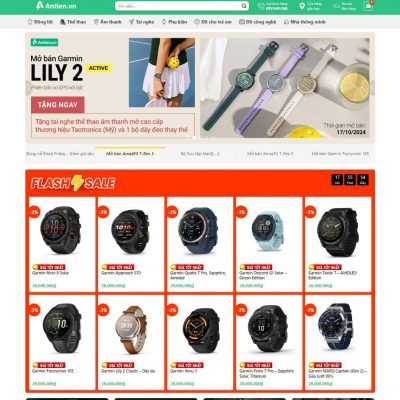 Mẫu website bán đồng hồ, đồ công nghệ 03