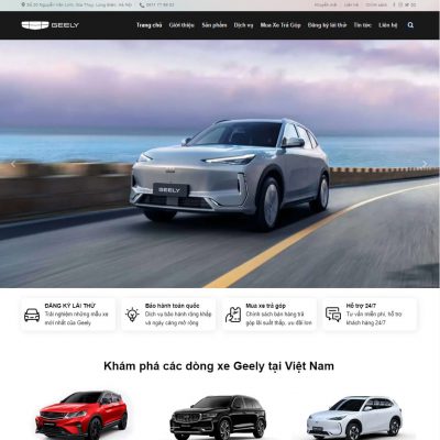 Mẫu website bán xe geely