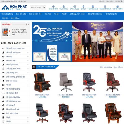 Mẫu website đồ nội thất Hòa Phát