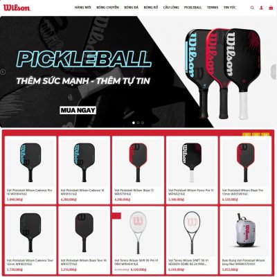 Mẫu website bán vợt, phụ kiện pickeball